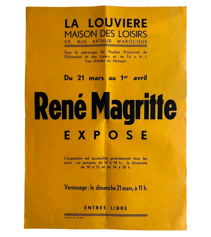 MAGRITTE (René). — René Magritte expose à La Louvière. (Réf. 26045)